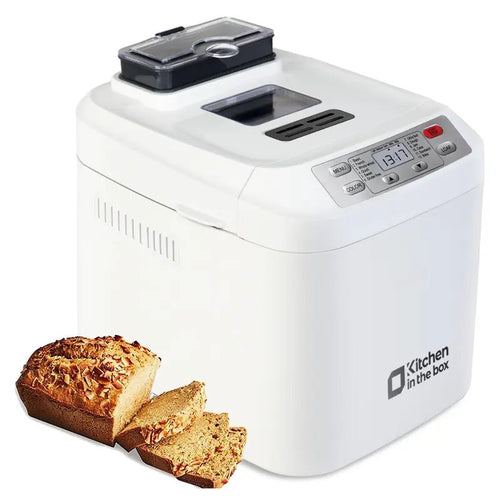 12-in-1 automatic bread maker with fruit and nut dispenser